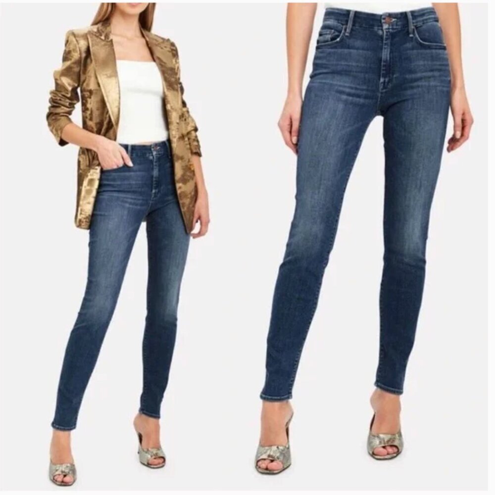 Mother The Looker Jeans Denim Pants Mid-Rise Skinny Groovin Blue Women's Size 27